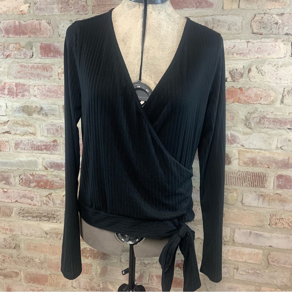 White birch wrap look long sleeve top large - Picture 2 of 7